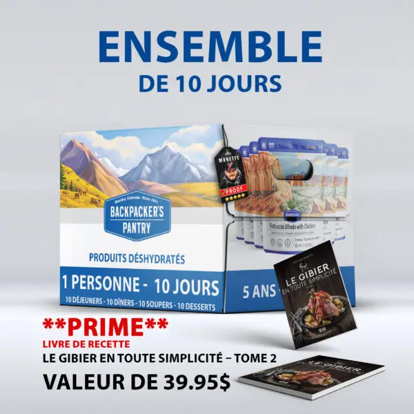 Ensemble de Nourriture de 10 Jours pour Aventuriers – Backpacker's Pantry**